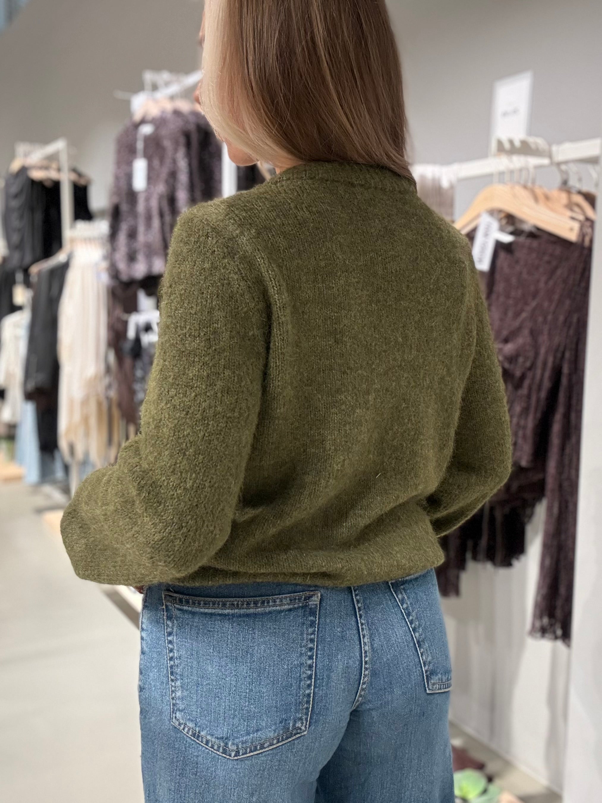 OBJMELEA Pullover - Martini Olive